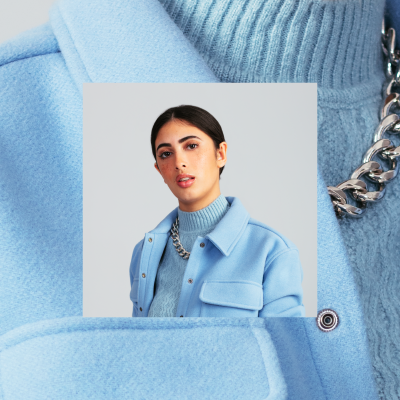 Girl in Ice blue jacket